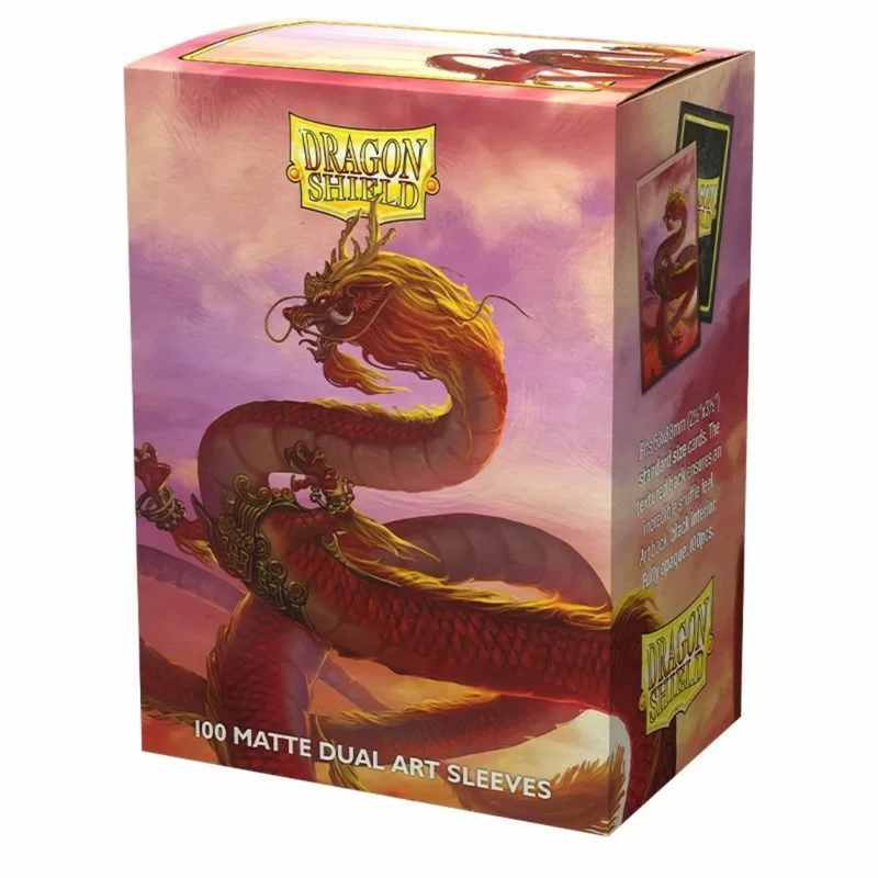 Dragon Shield: Card Sleeves – Matte Dual Art – Chinese New Year: Year of the Wood Dragon '24 (Red and Gold + Black internal)
