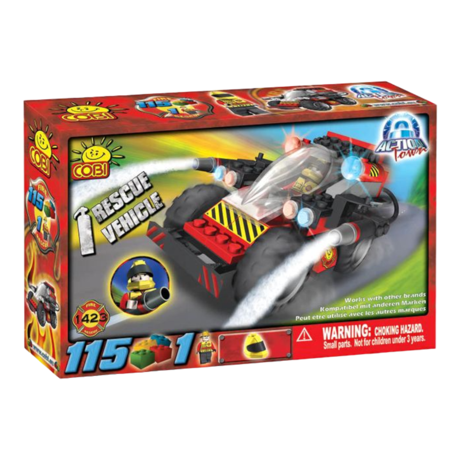 Action Town - 115 Piece Rescue Vehicle Construction Set