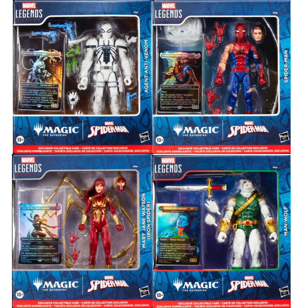 [COMING SOON] Magic the Gathering x Marvel Legends Hasbro Action Figures! (Agent Anti-Venom, Battle-Damaged Spider-Man, Mary Jane Watson Iron-Spider, Man-Wolf)