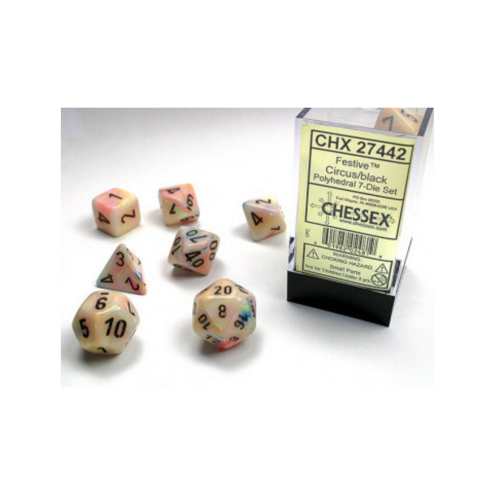 Chessex Polyhedral 7-Die Set - Festive Circus
