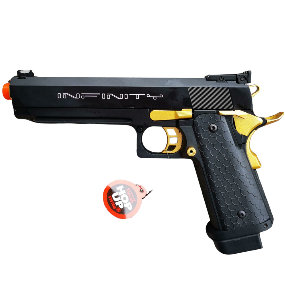 DOUBLE BELL HI-CAPA 5.1 INFINITY 789J Gel blaster Gas POWERED Blowback (Black with Gold)