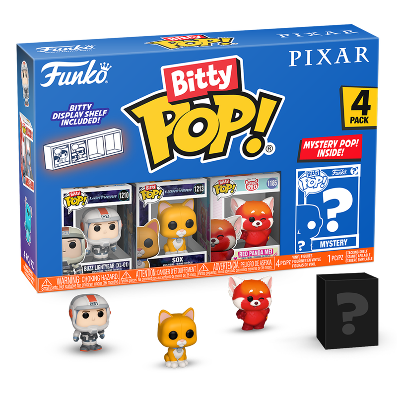 Pixar - Buzz Lightyear (XL-01), Sox, Red Panda Mei & Mystery Bitty Pop! Vinyl Figure 4-Pack