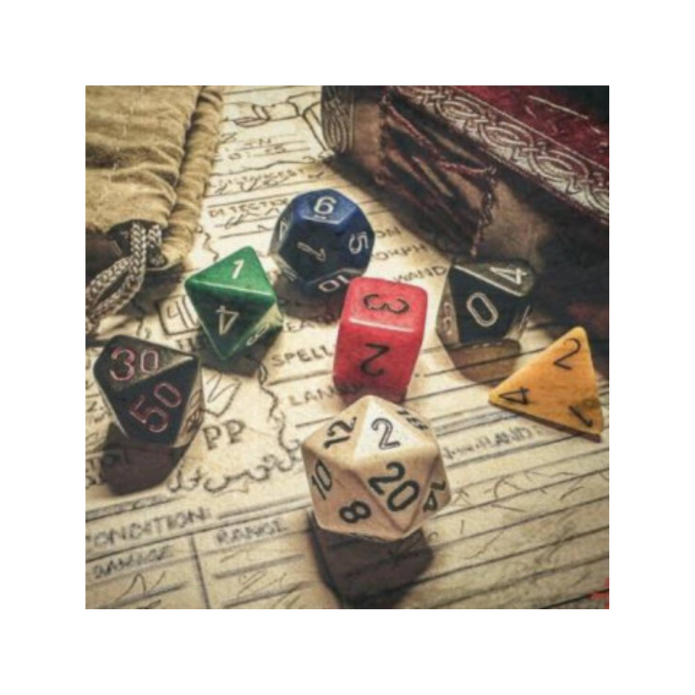 Chessex Polyhedral 7-Die Set Opaque Beginner Player Nostalgia