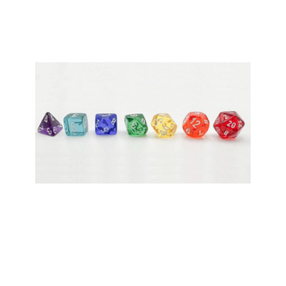 Chessex Polyhedral 7-Die Set Translucent Beginner Player Prism
