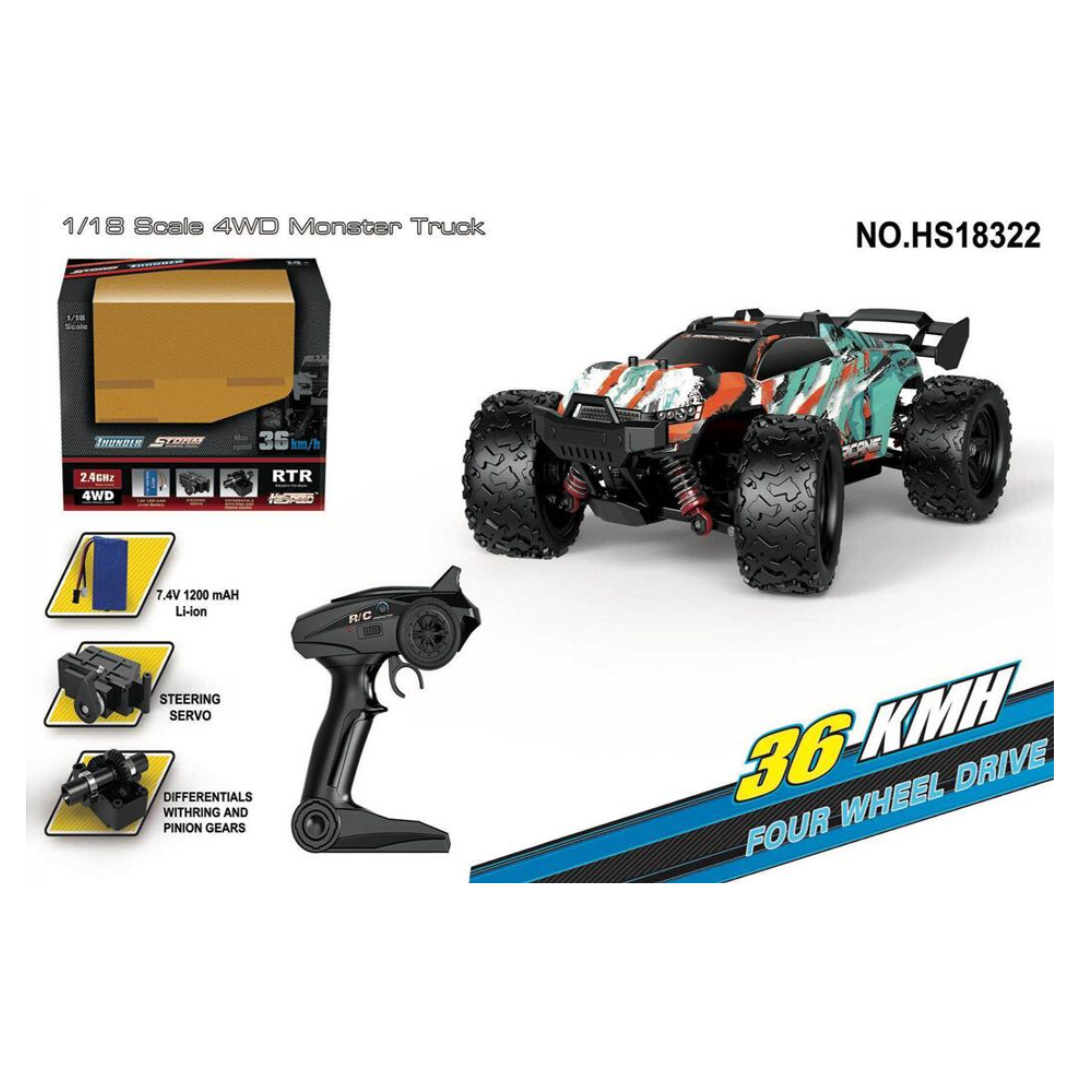 
                  
                    Tornado RC 1/18 4WD RTR High speed truck
                  
                