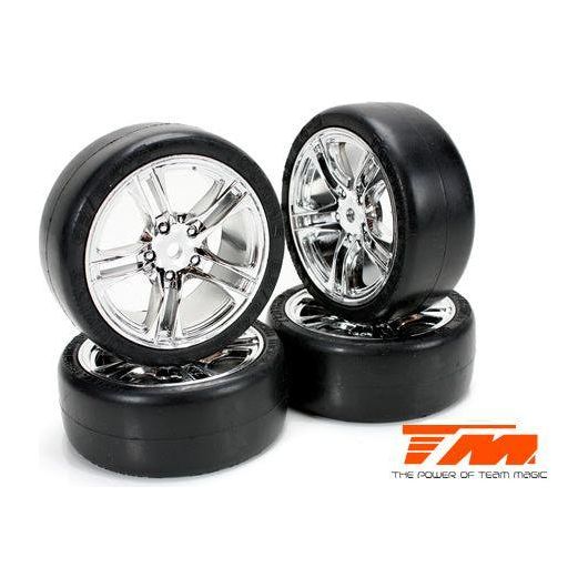 Team Magic 1/10 Touring mounted rubber (4pce Silver) - 503329S