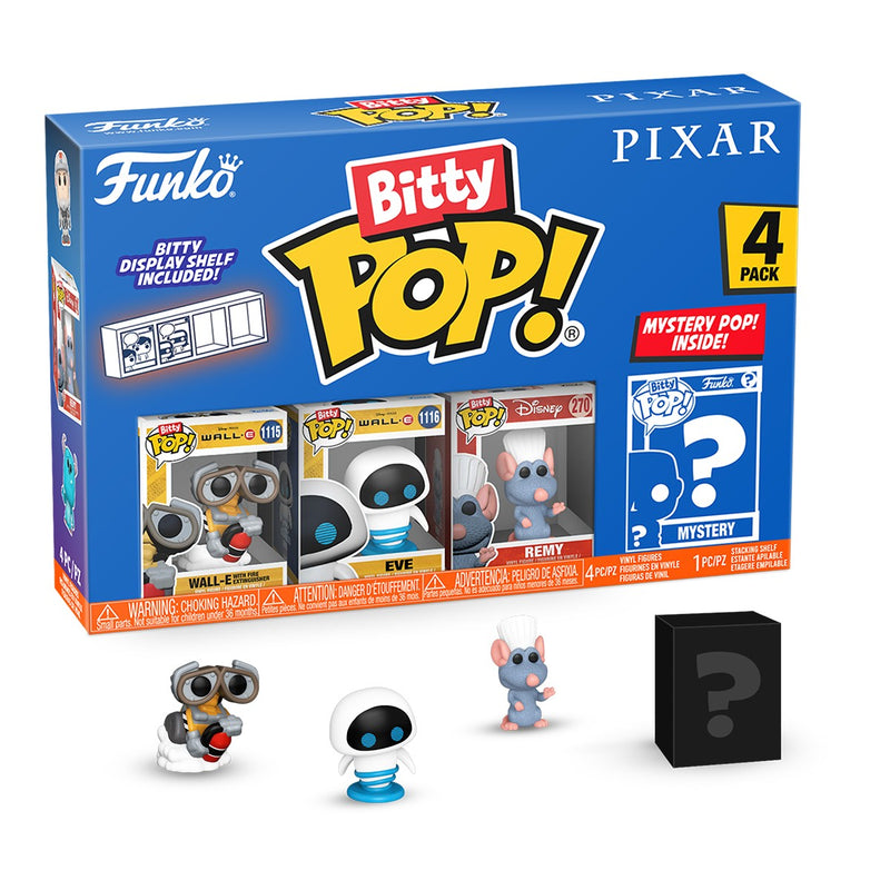 Pixar - WALL-E with Fire Extinguisher, EVE, Remy & Mystery Bitty Pop! Vinyl Figure 4-Pack