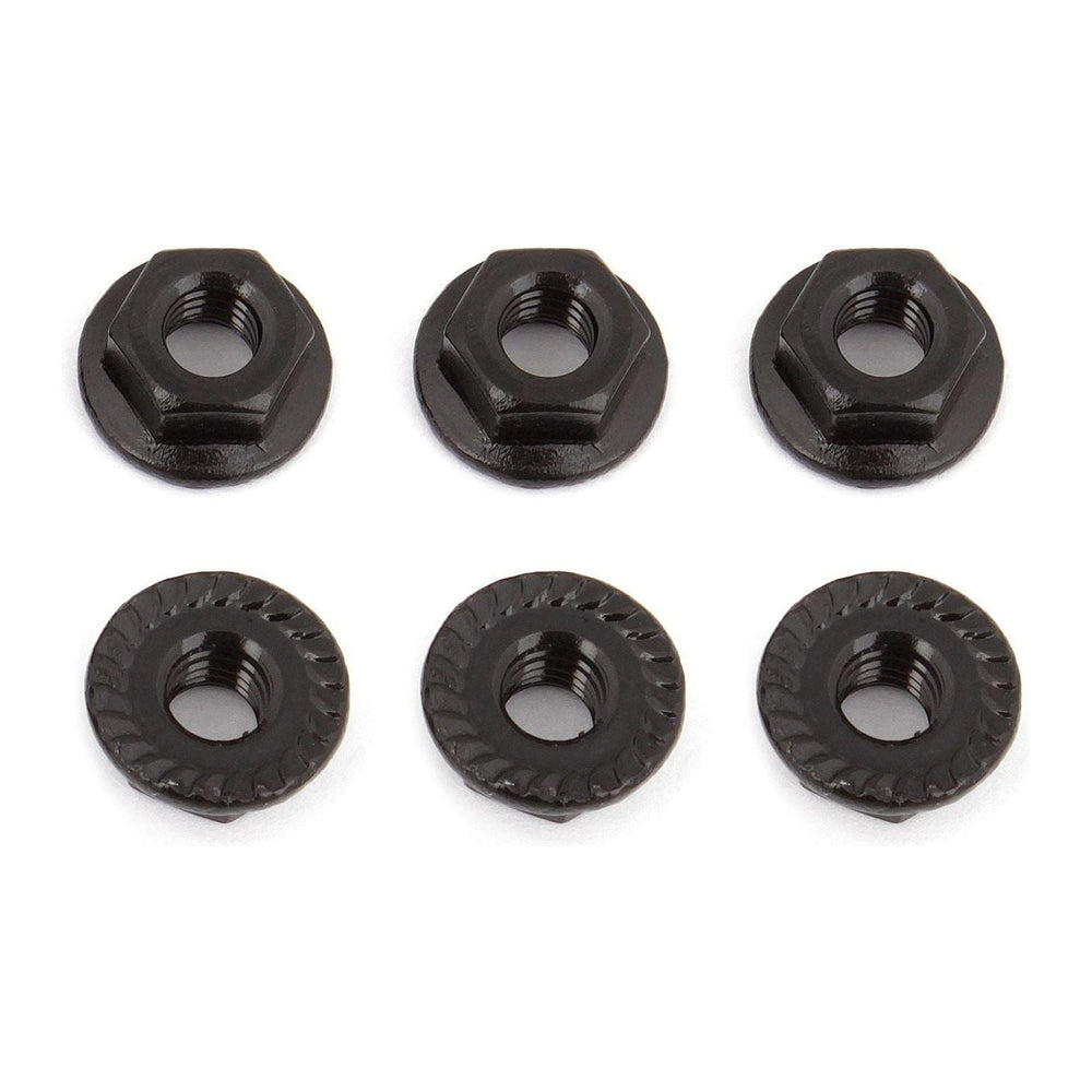 Wheel Nuts, M4, Serrated, flanged, black steel-Command Elite Hobbies-ProHobbies