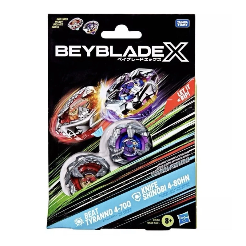 Beyblade X Beat Tyranno 4-70Q & Knife Shinobi 4-80HN