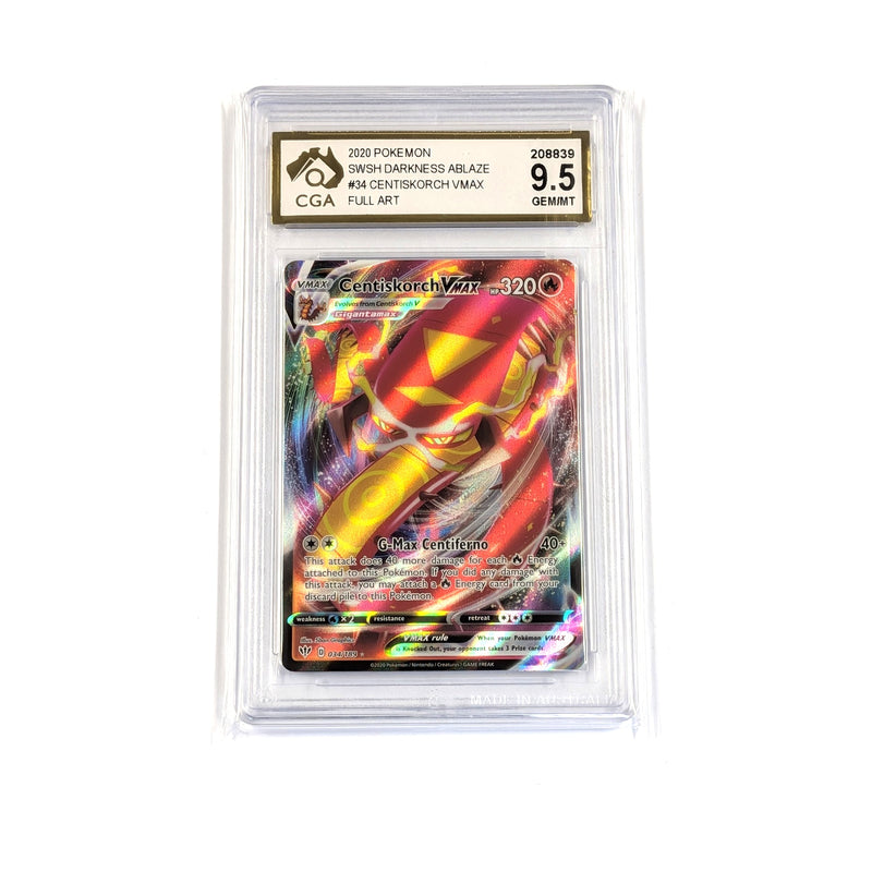 CGA Graded Pokemon SWSH03: Darkness Ablaze #034 Centiskorch VMAX - Graded 9.5