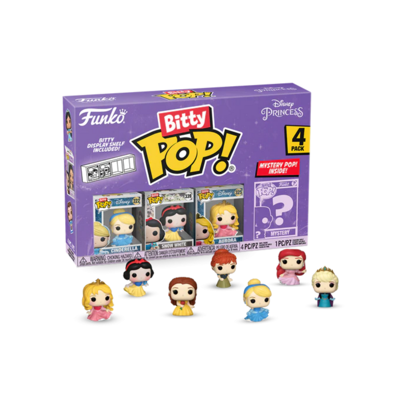 Disney Princess - Cinderella, Snow White, Aurora & Mystery Bitty Pop! Vinyl Figure 4-Pack