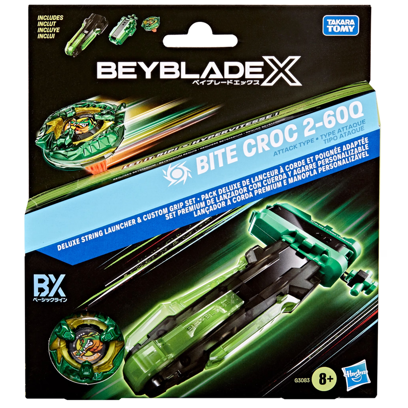 Beyblade X Deluxe String Launcher with Custom Grip & Right-Spinning Top