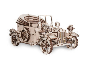 Mechanical Retro Car - Rubber band engine, doors open, turn wheels