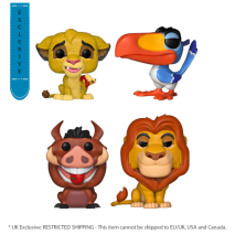 Lion King (1994) - Simba, Zazi, Pumbaa, Mufasa US Exclusive Glitter Pop! 4-Pack