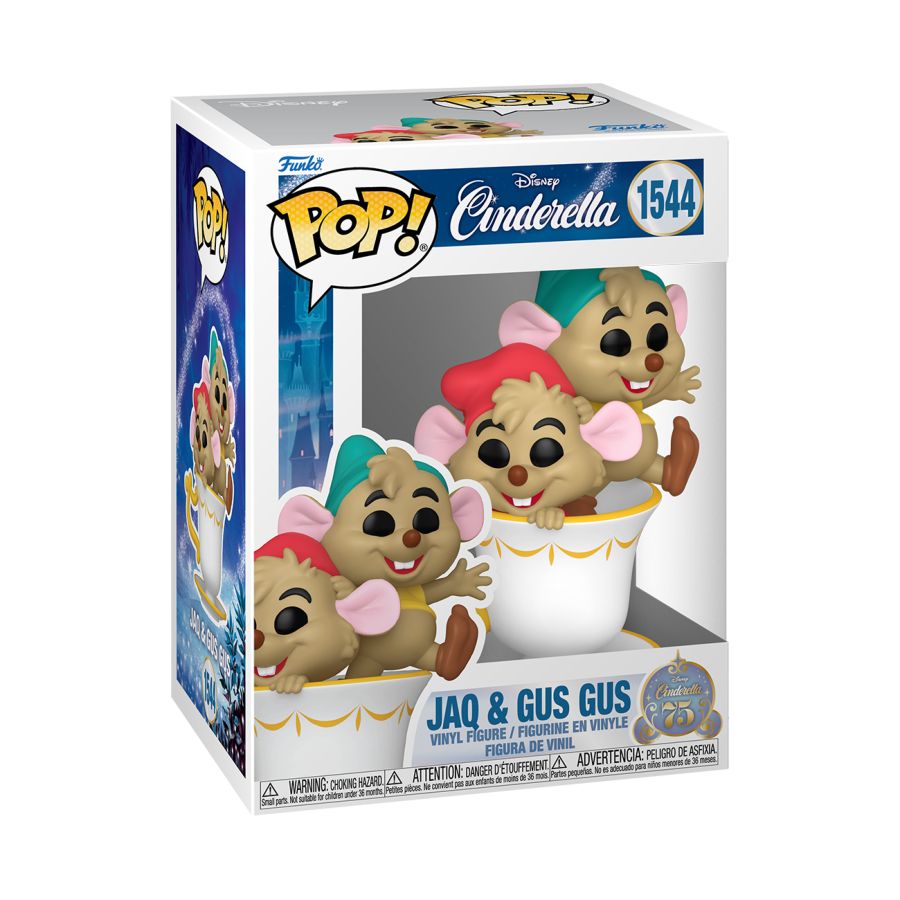 
                  
                    Cinderella (1950): 75th Anniversary - Jaq & Gus Gus in Cup Pop! Vinyl
                  
                