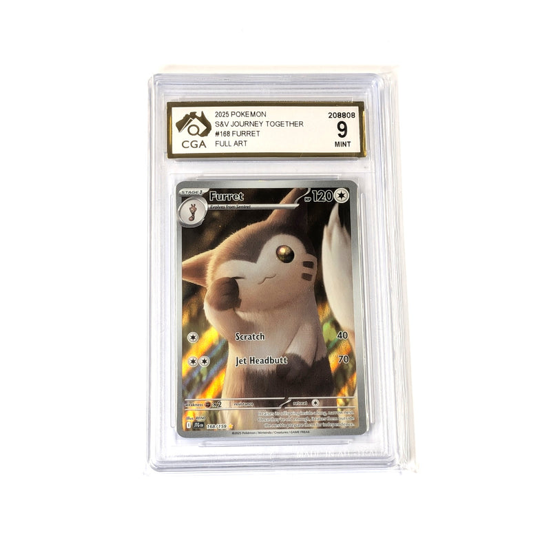 CGA Graded Pokemon SV Journey Together #168 Furret Full Art - Graded 9