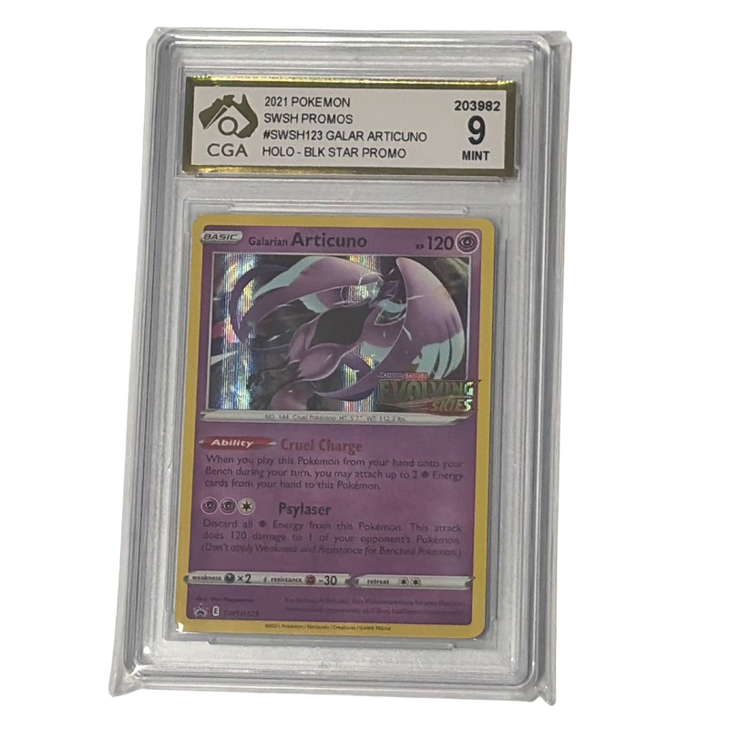 CGA Graded Pokemon Sword & Shield Black Star Promo #SWSH123 Galarian Articuno - Graded 9