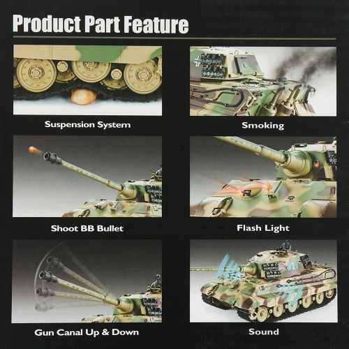 Henglong 3888A-1 King Tiger Tank 1:16 Heavy metal tank-Heng Long-ProHobbies