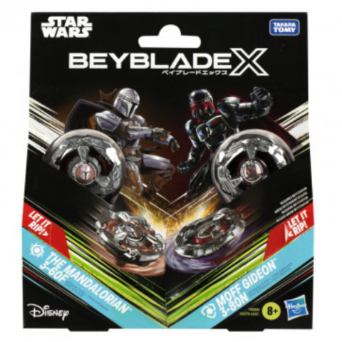 Beyblade X and Star Wars Collab: The Mandalorian 3-60F vs. Moff Gideon 3-80N