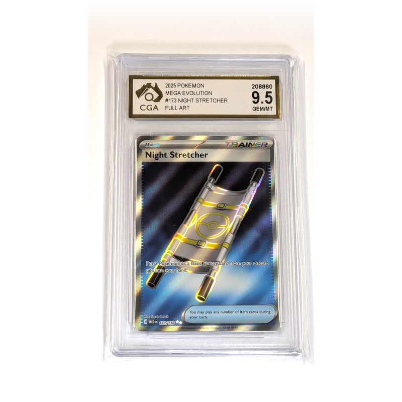 CGA Graded Pokemon ME01: Mega Evolution #173 Night Stretcher - Graded 9.5