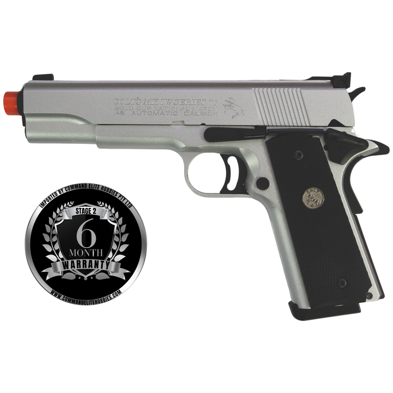Army Armament Stage 2 R29-S MK IV Gold Cup National Match GBB - SILVER Gel Blaster