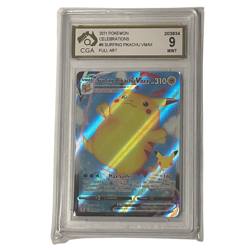 CGA Graded Pokemon 25th Anniversary Collection #9 Surfing Pikachu VMAX - Graded 9