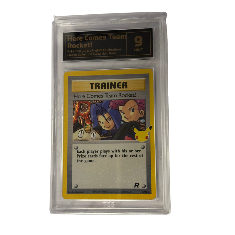 TCG Graded Pokemon Trainer Here Comes Team Rocket! Mint 9