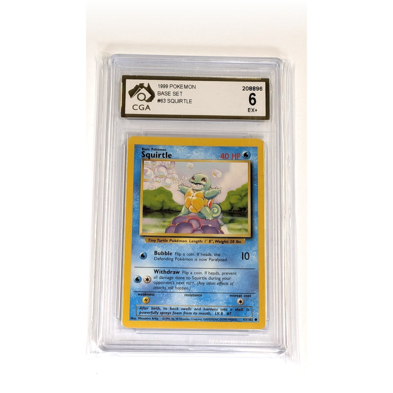 CGA Graded Pokemon Base Set (Unlimited) #63 Squirtle - Graded 6