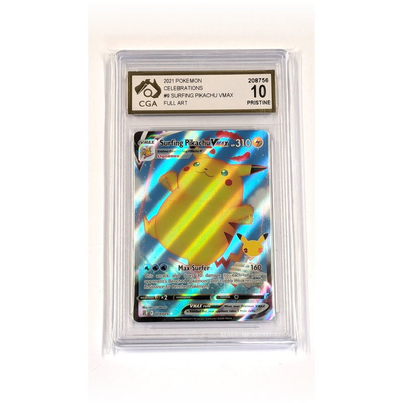 CGA Graded Pokemon Celebrations #9 Surfing Pikachu VMAX - Graded 10