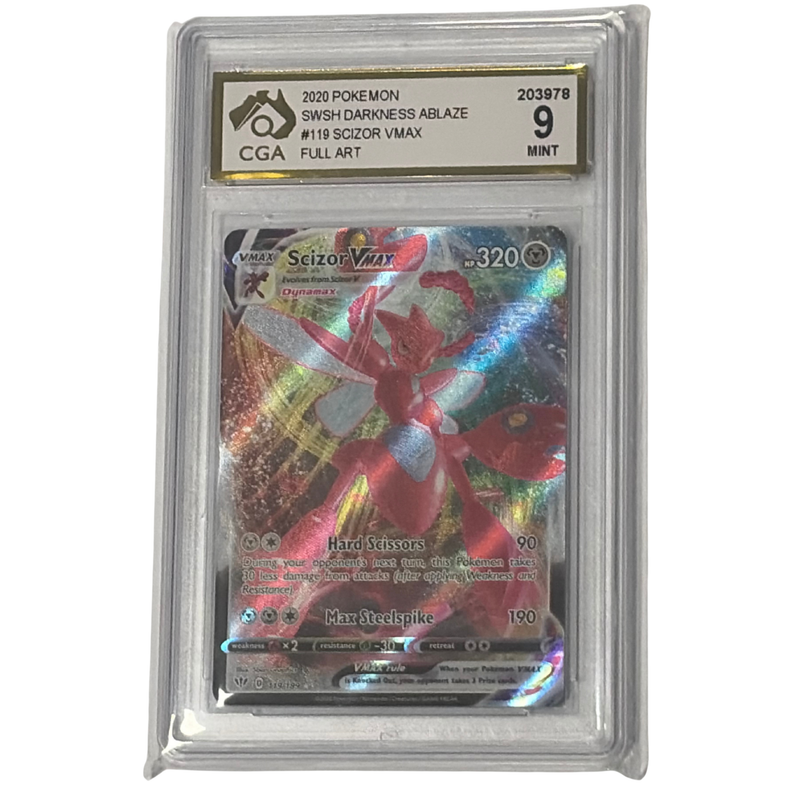 CGA Graded Pokemon Sword & Shield: Darkness Ablaze #119 Scizor VMAX - Graded 9