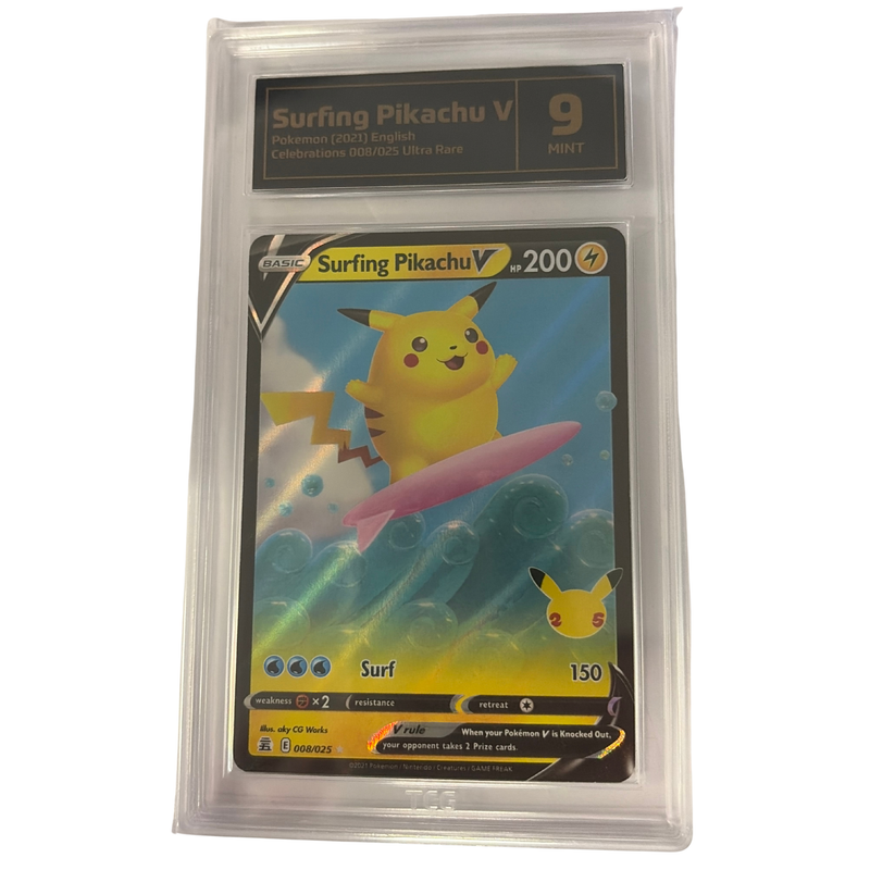 TCG Graded Pokemon Surfing Pikachu V
