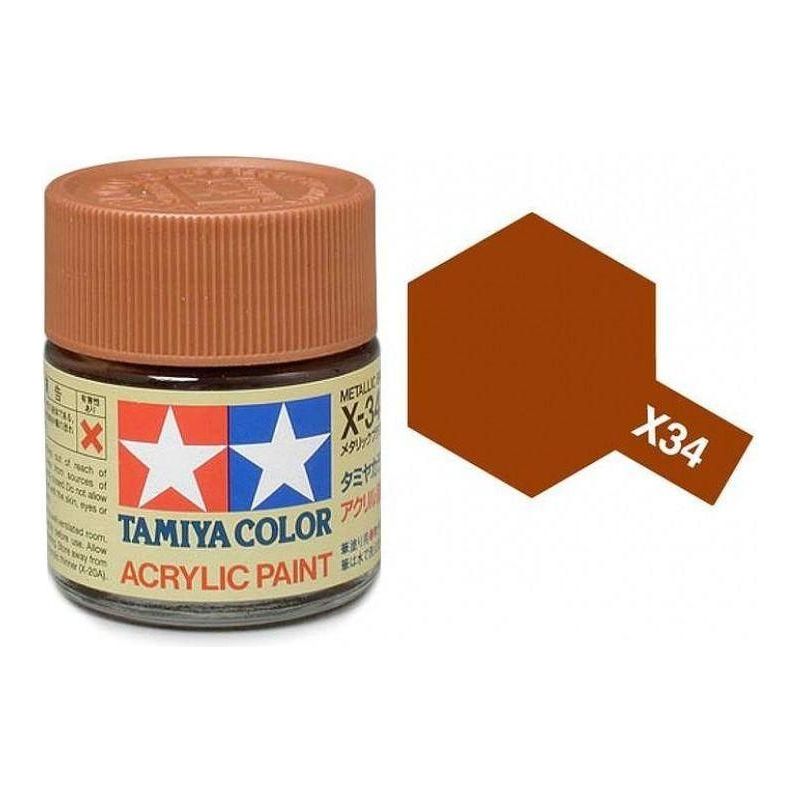 TAMIYA ACRYLIC MINI X-34 METAL. BROWN