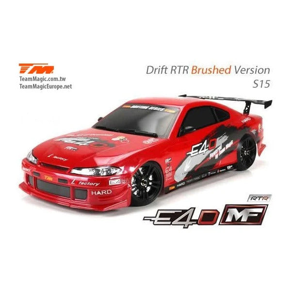 
                  
                    TEAM MAGIC E4D MF 1/10 DRIFT CAR RTR S15 BRUSHED VERSION
                  
                