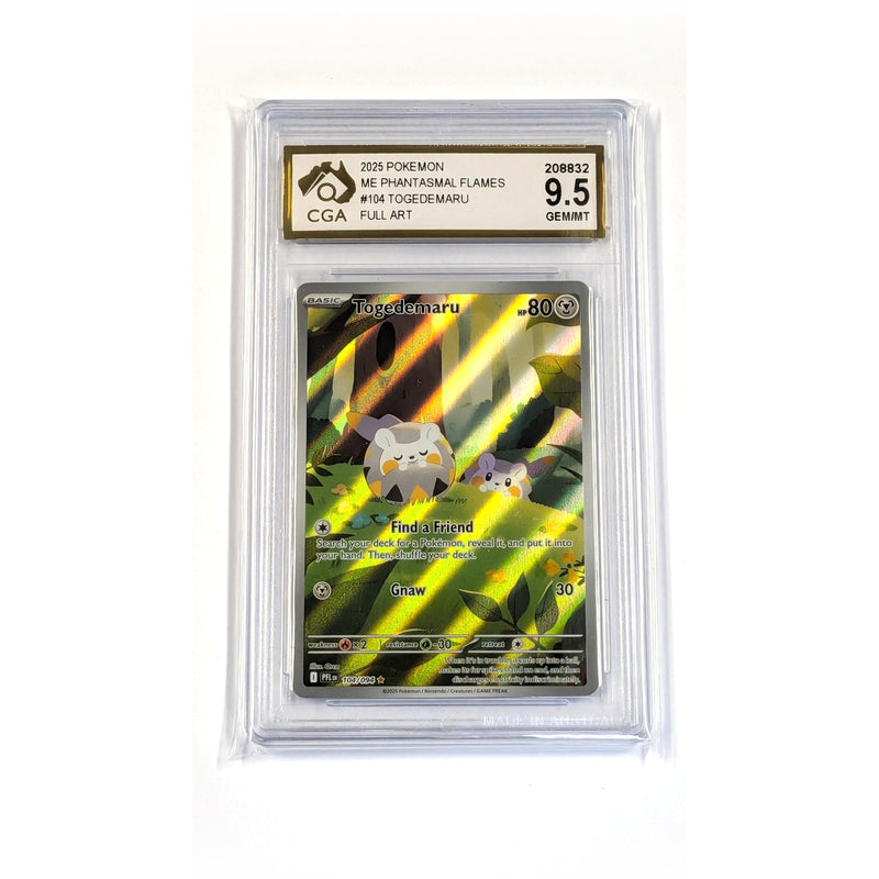 CGA Graded Pokemon ME02: Phantasmal Flames #104 Togedemaru - Graded 9.5