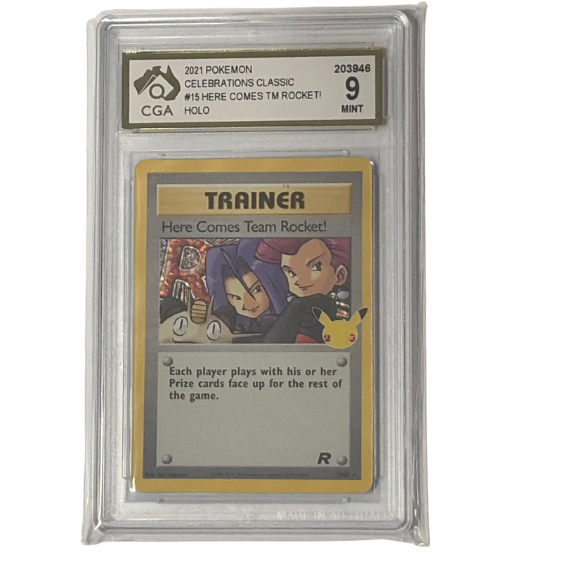 CGA Graded Pokemon Celebrations: Trainer #15 Here Comes Team Rocket! - Graded 9