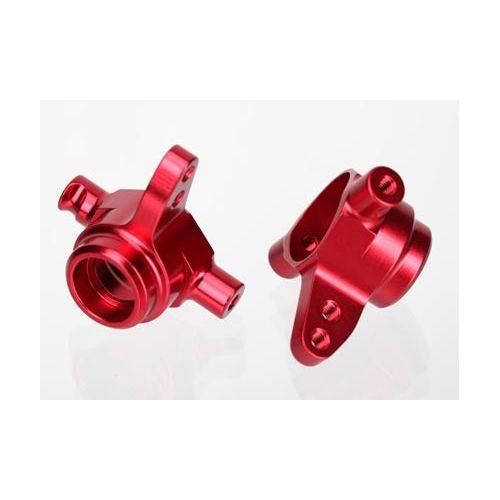 Traxxas Steering blocks, 6061-T6 aluminum, left & right (red-anodized) 6837R
