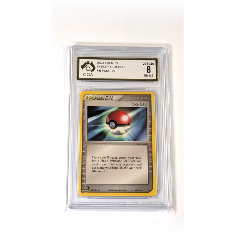 CGA Graded Pokemon EX Ruby & Sapphire #86 Poke Ball - Graded 8