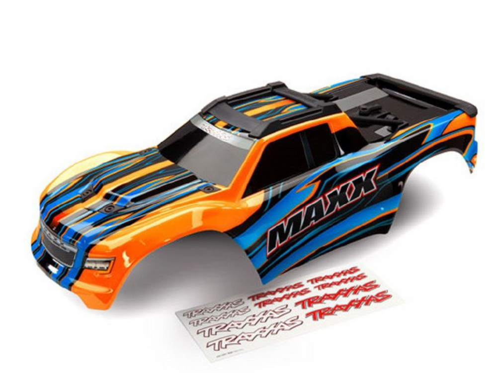 TRAXXAS BODY MAXX ORANGE (PAINTED) + DECAL SHEET