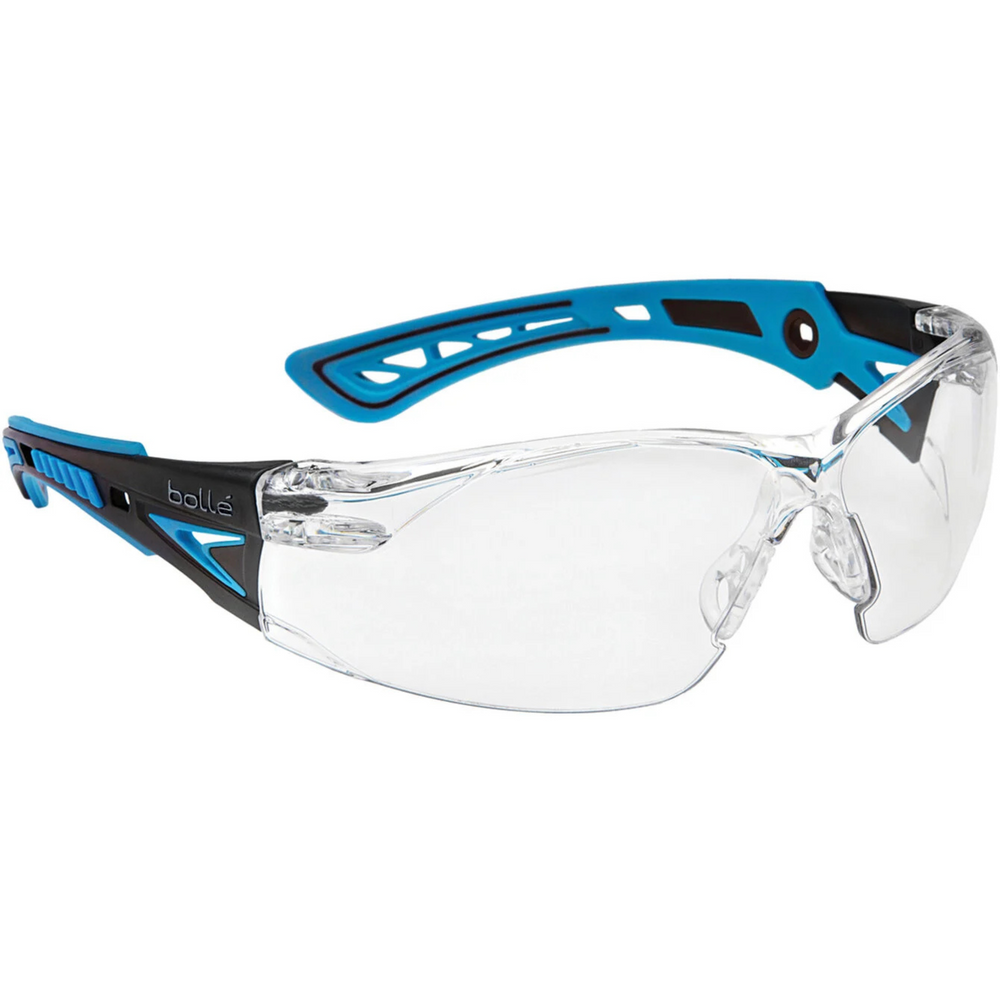 Bolle Rush+ Small Safety Spectacles PC Clear Platinum PC TPR Rimless
