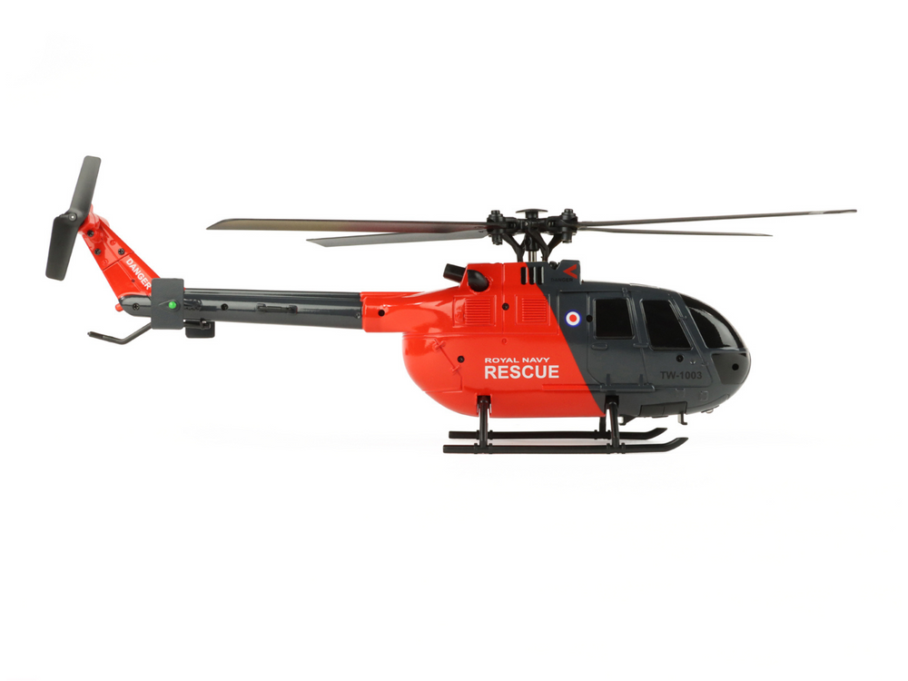 BO-105 Scale 250 Flybarless Helicopter with 6 Axis Stabilisation and Altitude Hold (Grey/Red)