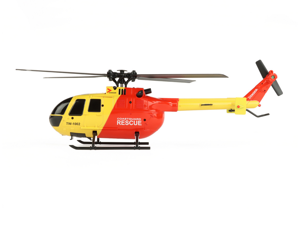 BO-105 Scale 250 Flybarless Helicopter with 6 Axis Stabilisation and Altitude Hold (Yellow/Red)