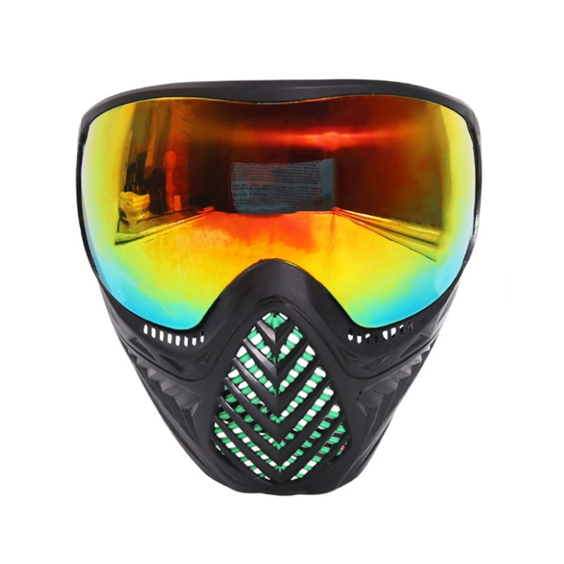 Spunky Style 2 Paintball & Gelball Mask with Golden Mirror Lenses