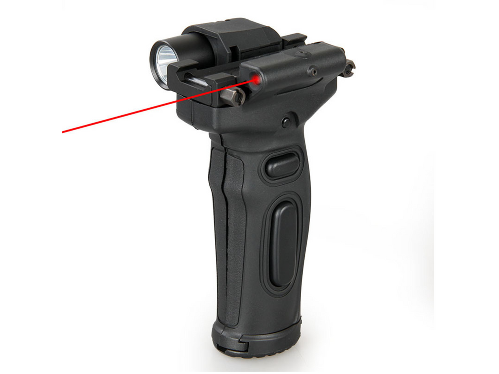 Tactical Grip with Flashlight & Red Laser Sight