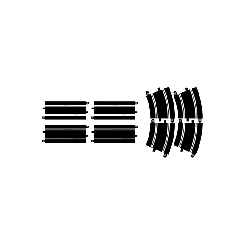 SCALEXTRIC TRACK EXTENSION PACK 7 - 4 X STRAIGHTS & 4 X R4 CURVES