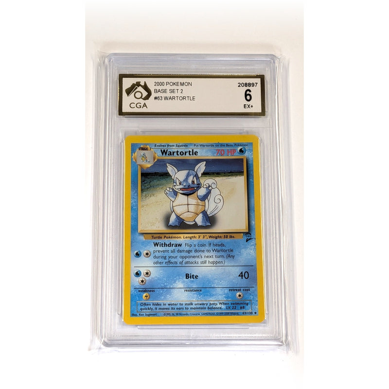CGA Graded Pokemon Base Set 2  #63 Wartortle - Graded 6
