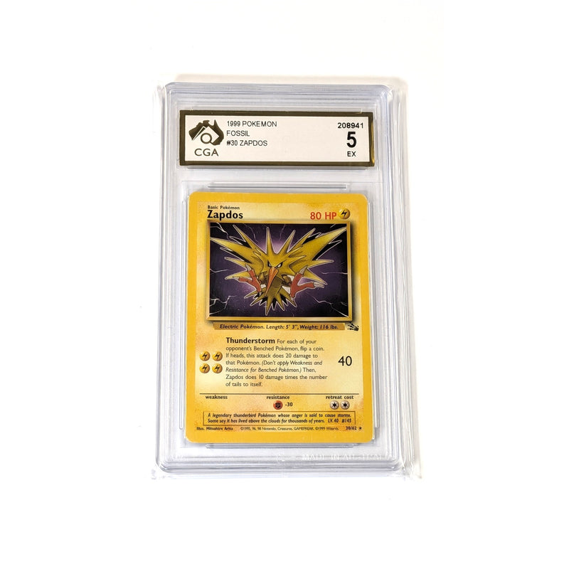 CGA Graded Pokemon Fossil Set #30 Zapdos - Graded 5