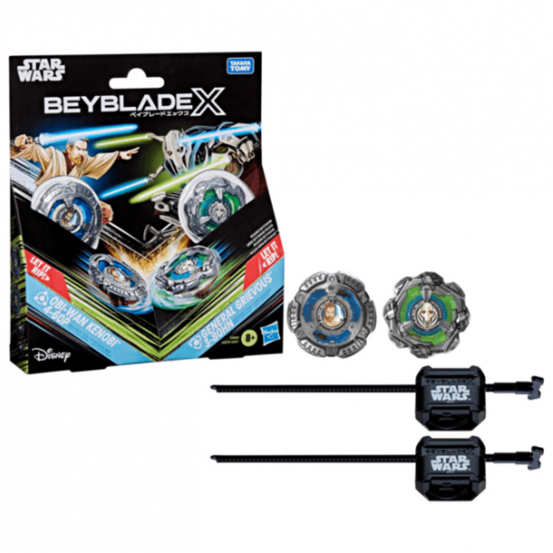 Beyblade X and Star Wars Collab Obi-Wan Kenobi 4-60P vs. General Grievous 3-80HN