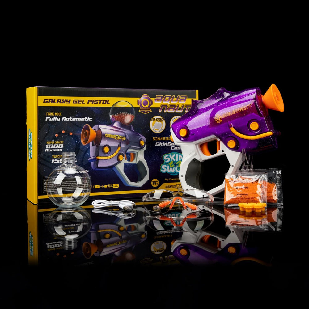 
                  
                    CosmoX Aquanaut Sci-Fi Gel Blaster Pistol – Purple with Glitter
                  
                