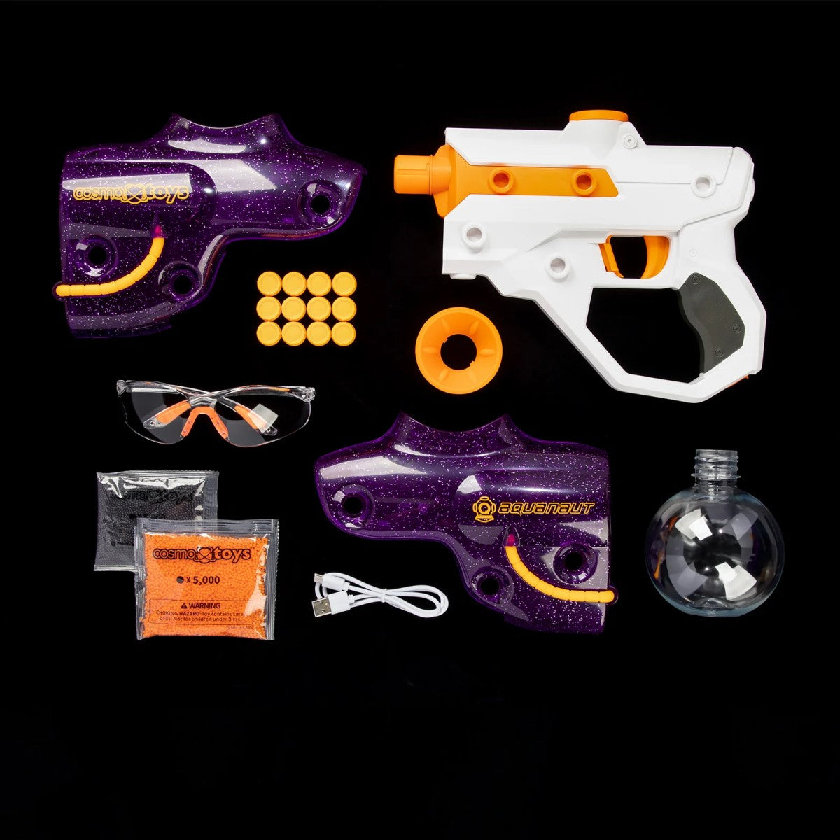 
                  
                    CosmoX Aquanaut Sci-Fi Gel Blaster Pistol – Purple with Glitter
                  
                