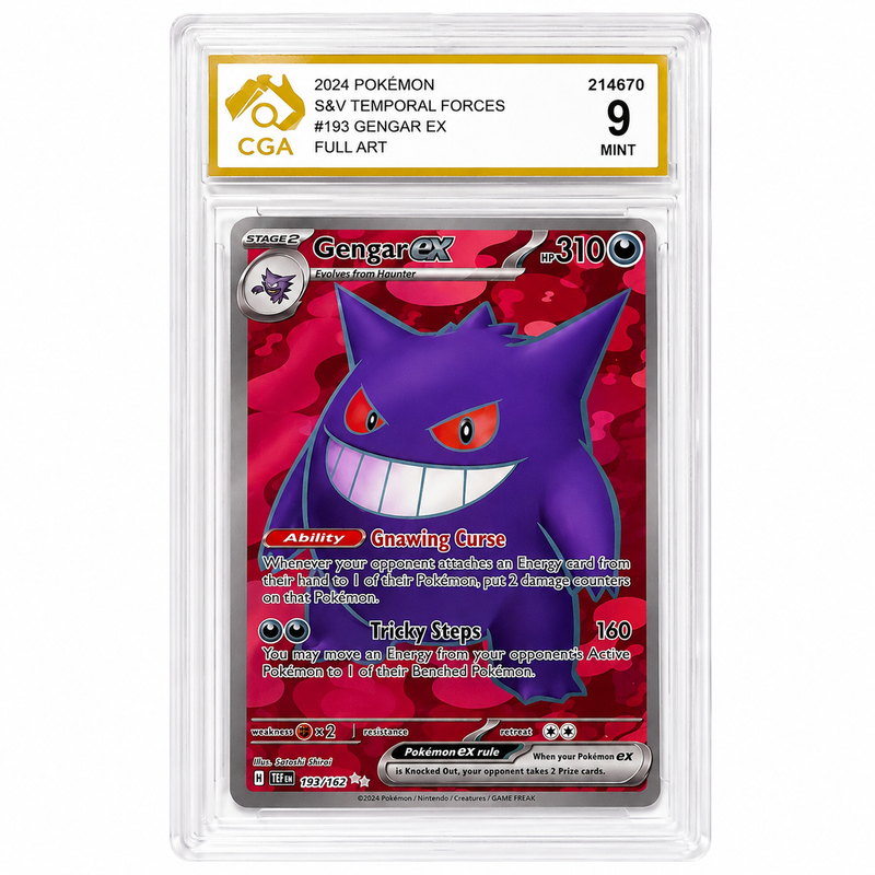 Pokémon Gengar ex #193/162 Ultra Rare – Temporal Forces – CGA 9 Mint